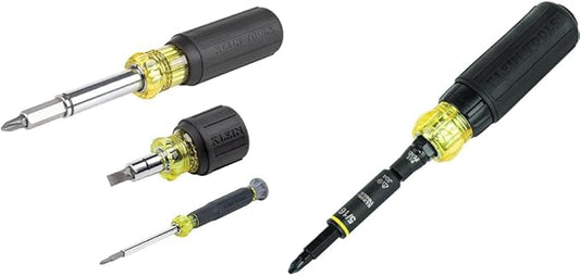Klein Tools 80045 11-in-1 Magnetic Screwdriver Kit, 32500HDRT 11-in-1 Ratcheting Screwdriver/Nut Driver