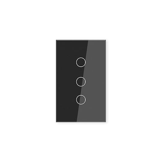 Light Switch No Neutral Wire,Single Live Wire Light Switch No WiFi,Tempered Glass Panel,Total Power Maximum 1000W,FCC Certification,Black 3 Gang