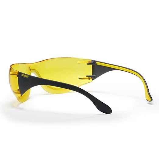 Adapt Moldex Safety Glasses (5002A-1), Amber Lens with Gray/Amber Temples, ANSI Z87.1 Certified, Anti-Fog, Scratch & UV Resistant, Unisex PPE Work Eyewear Protection for Men and Women (12-Pack)