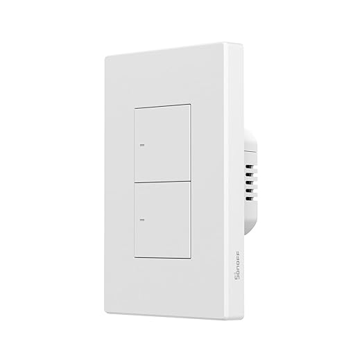 SONOFF Matter Smart Light Switch, 2.4GHz WiFi Light Switch, Neutral Wire Required Smart Switches for Lights, Interruptor Inteligente Compatible with Alexa and Google Home, 2 Gang M5-2C-120W