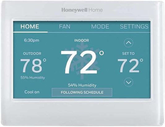 Honeywell Home Smart Color Wi-Fi Programmable Touch Screen Thermostat, Energy Star, Alexa Ready, White - C-Wire Required, Not Compatible with Line Volt Heating, RTH9600WF