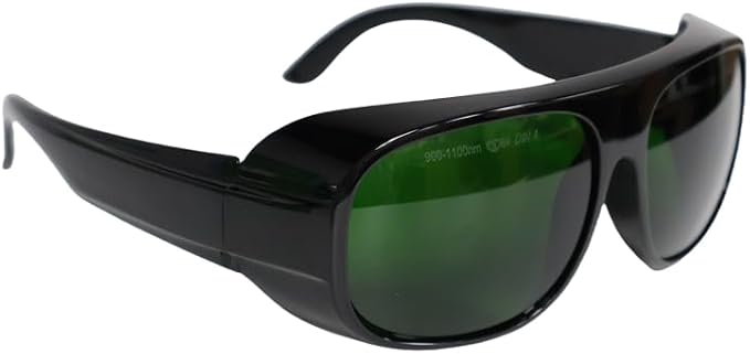 LaserPair High Protection 900-1100nm OD8+ DIN4 Laser Safety Glasses for Fiber Laser, Handheld Laser Welding, with a black frame #52