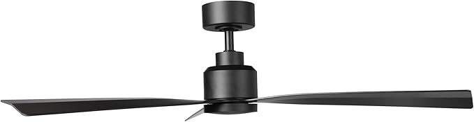 WAC Smart Fans Clean Indoor and Outdoor 3-Blade Smart Home Ceiling Fan 52in Matte Black with Remote Control works with Alexa and iOS or Android App