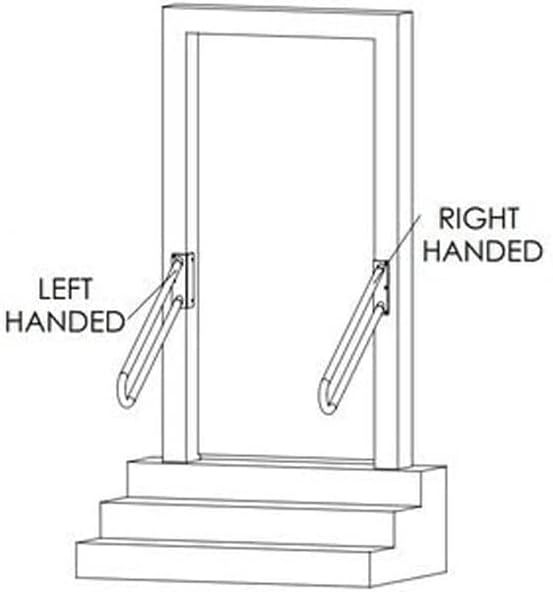 Hold Tight Handrails Steel Jamb-Mount Handrail - Heavy Duty Stair Railing for Decks, Porch, Mobile Homes, Short Stairway - Weatherproof & Non-Slip Powder Coated Finish - [Left Handed], [32"], [Black]