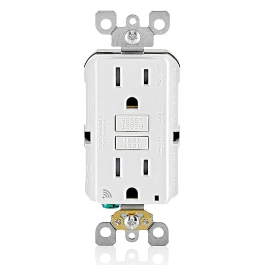 Leviton Smart GFCI, 15 Amp, Self Test, Tamper-Resistant with LED Indicator Light, Send Notifications Directly to Your Smartphone, D2GF1-KW, White