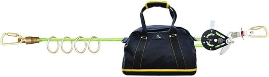 Frontline HLK1004 4-Person 100' Adjustable Horizontal Lifeline System with 6' Anchor Straps | OSHA & ANSI Compliant | Comes in Frontline Bag