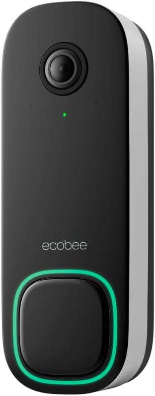 ecobee Smart Video Doorbell Camera (Wired) - with Industry Leading HD Camera, Smart Security, Night Vision, Person and Package Sensors, 2-Way Talk, and Video & Snapshot Recording