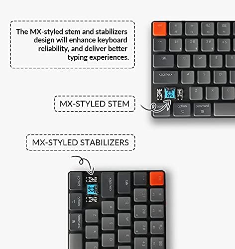 Keychron K3 Ultra-Slim 75% Layout RGB Backlit Wireless Bluetooth/Wired USB Mechanical Keyboard, Hot Swappable Low-Profile Keychron Optical Red Switch 84 Keys Gaming Keyboard for Mac Windows-Version 2