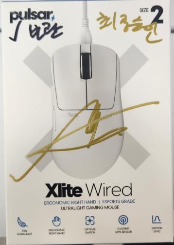 Pulsar Gaming Gears Xlite Wired Gaming Mouse, Ultra Lightweight 1.83 oz (52g), Ergonomic, Optical Switch, 26000 DPI, Motion Sync, PAW3395 Sensor (Medium, Wired, White)