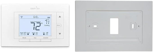 Emerson Sensi Wi-Fi Smart Thermostat for Smart Home, DIY, Compatible with Alexa, Energy Star Certified, ST55 & F61-2663 Wall Plate for Sensi Wi-Fi Programmable Thermostat, White