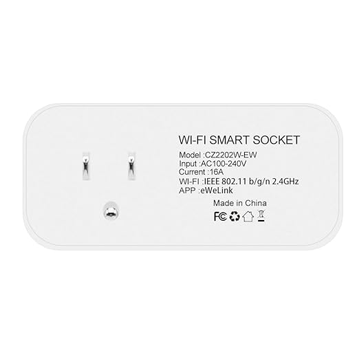 Ewelink 16a WiFi Smart Plug, App Remote Control Timer Outlet Power Socket with 2.4Ghz Wireless Switch, 2-in-1 Compact Design, Compatible with Alexa,Google Home, SmartThings
