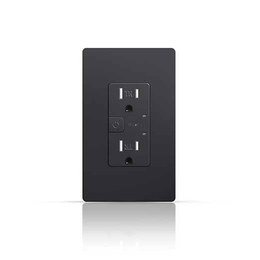 Black Smart Electrical Outlet, Smart Wi-Fi Outlet with Individually Controlled, 15Amp Receptacle with Remote Control, Compatible with Google Home & Alexa, ETL&FCC Certified, 2.4G WiFi Only