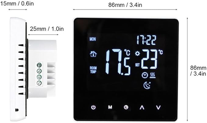 Wi-Fi Smart Thermostat Temperature Controller for Electric Heating LCD Display Touch Screen Week Programmable App Control Underfloor Heating Thermostats for Home Office School Hotel
