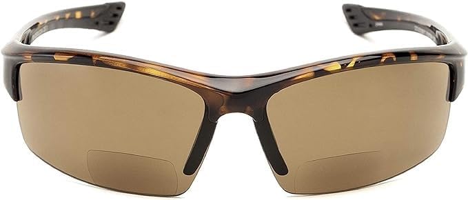 Calabria Sport 202BF Bifocal Reading Safety Glasses Readers Men Women Anti Fog Wrap Around Tinted UV Protection Semi-Rimless