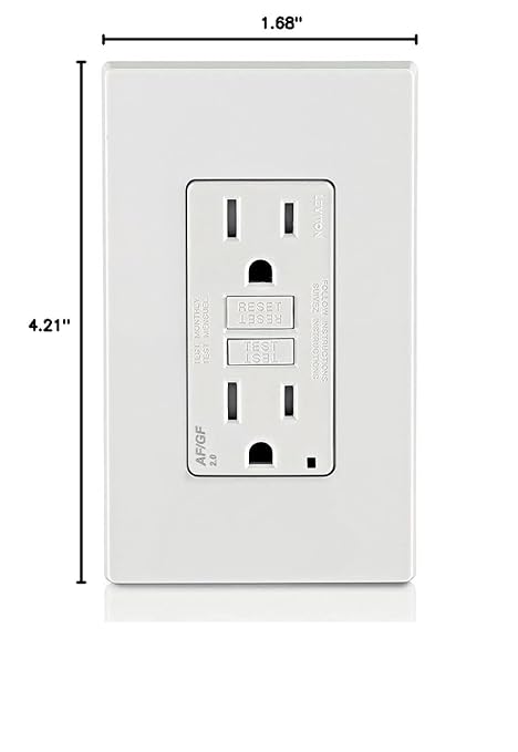 Leviton Dual-Function AFCI/GFCI Outlet, 15 Amp, Self Test, Tamper-Resistant with LED Indicator Light, Protection from Both Electrical Shock and Electrical Fires in One Device, AGTR1-W, White