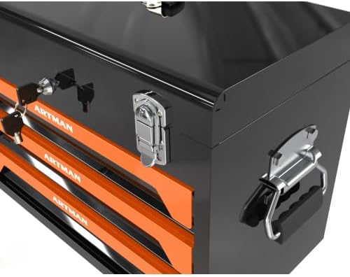 439-Piece Mechanics Tool Set, Household Tool kit with 3-Drawer Heavy Duty Metal Box, Portable Tool Box for Home/Auto Repair - Gift for Men - Orange & Black