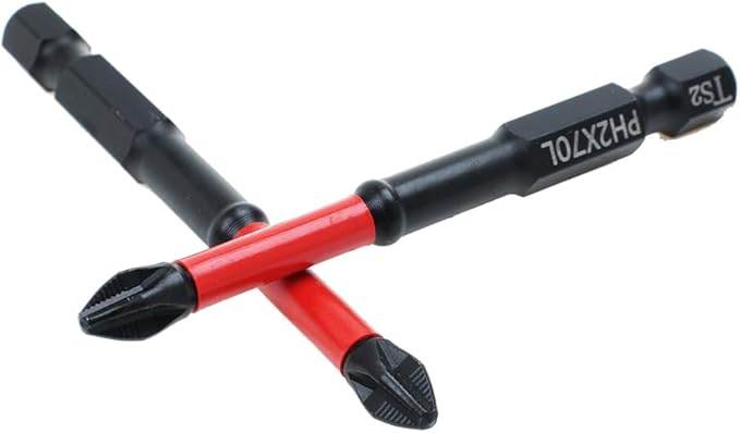 AUTOTOOLHOME 10 Pack Phillips PH2 Magnetic Anti Slip Screwdriver Bit Set 2-3/4" L TS2 Anti-Slip Long Drill Bits Impact Driver Bits