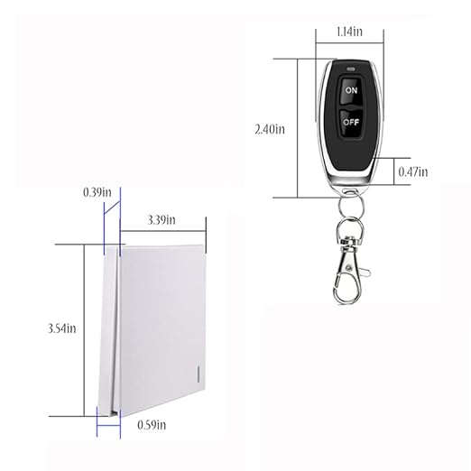 Smart WiFi Light Switch, RF Wireless Remote Control Switch Kit, APP and 433MHz, Compatible with Alexa, Google Home, Voice Control, Timer Function, No Hub Required, 1 Way, 10A