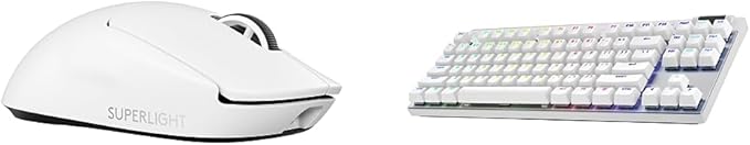 Logitech G Pro X Superlight 2 Lightspeed Wireless Gaming Mouse + G Pro X TKL Lightspeed Wireless Gaming Keyboard (Tactile) Bundle - White