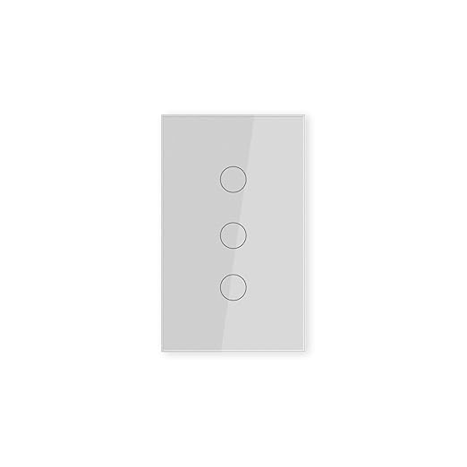 Smart Light Switch 3 Way Need Neutral Wire,FCC Certified,2.4GHz WiFi Switch Glass Panel APP Control Timer Work with Tuya/Smart Life,Alexa and Google Home,Grey 3 Gang