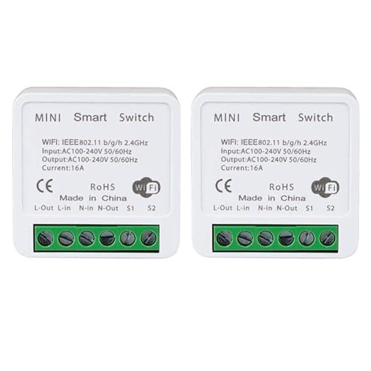 WiFi Smart Light Switch Compatible With Alexa/Google Home, APP Remote/Voice Control, DIY Mode, Timer Function, LAN Control, No Hub Required, 2 Way 16A (2 Pack)