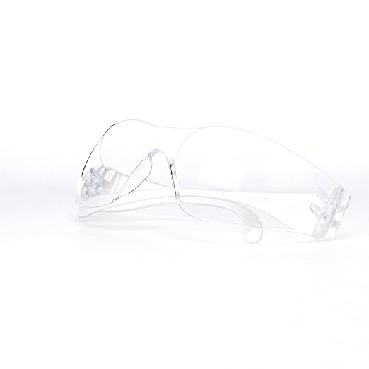 3M Safety Glasses, Virtua, 1 Pair, ANSI Z87, Clear Hard Coat Lens, Clear Frame, Economical Eyewear Protection, Lightweight, Wraparound Coverage, UVA, UVB, UVC