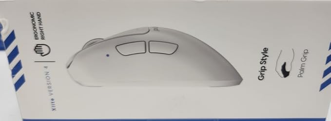 Pulsar Gaming Gears Xlite v4 Wireless Gaming Mouse, Ultra Lightweight 2.04 oz (58g), Ergonomic, Optical Switch, 32000 DPI, 750 IPS, XS-1 Sensor, 8k Compatible (Large, White)