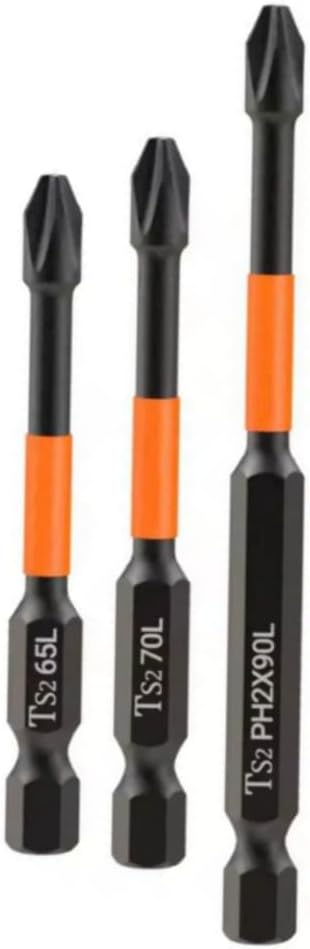 HUHAO Magnetic Drill Bits, 3pcs Non Slip Screwdriver Bit Set with S2 Alloy Steel Material, CNC Tip Magnetic Drill Bit, Fit for Professional Impact Driver Accessories Tool