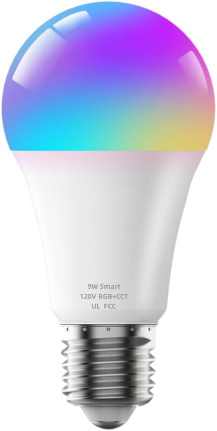 Smart LED Bulbs, Bluetooth Light Bulbs, RGB+CCT Color Changing Light Bulbs with App Control, A19, E26, 10W Music Sync and 8 Scene Mode for Living Room Bedroom Party (Not Support WiFi/Alexa) (1)