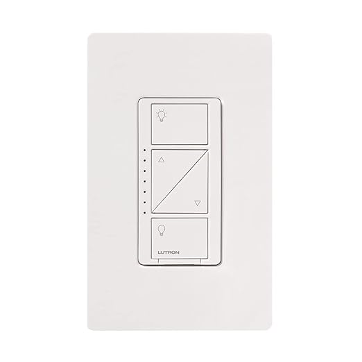 Lutron Caseta Original Smart Dimmer Switch (Lutron Smart Hub Required), for LED Lights, 150 Watt, Single-Pole/3-Way, No Neutral Required, PD-6WCL-WH-2, White, 2 Pack