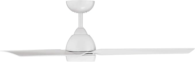 Mocha Indoor/Outdoor 3-Blade Smart Compatible Ceiling Fan 54in Matte White with Remote Control and Wall Cradle. Works with iOS/Android, Alexa, Google Assistant, Samsung SmartThings, and Ecobee.