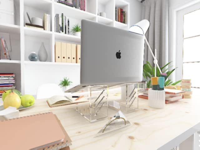 Vray Designs LLC- Acrylic Laptop Stand for Desk, Ergonomic Laptop Riser, Computer Stand for Laptops Compatible with 10-17" Notebook and MacBook, Stable Laptop Stand- Made in USA