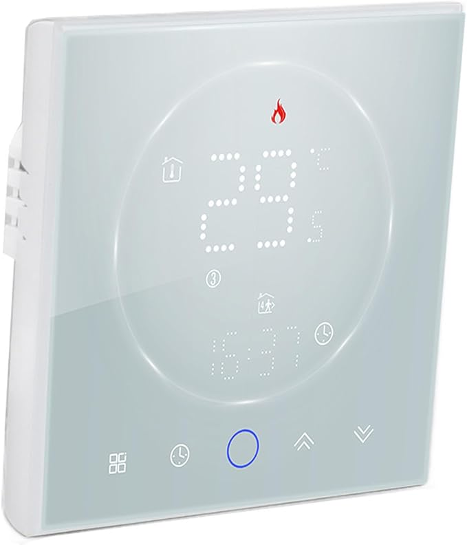 Programmable Thermostat, Ultra Slim 13mm Smart Thermostat for Office (White)