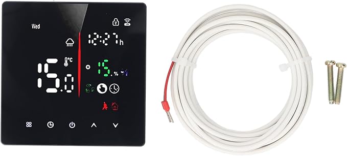 WiFi Digital Thermostat Smart Home Touchscreen Thermostat for TUYA AC 90‑240V, 7 Day Schedule Planning, Remote APP Control for HomeOffice Use