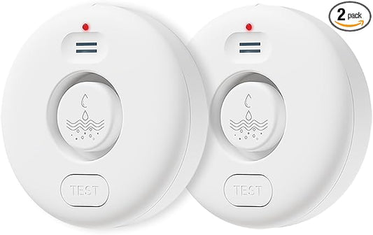 Water Leak Detectors for Home, 2Pcs WD71, 120dB Adjustable Water Leak Alarm for WiFi Gateway/Hub(Gateway Not Included), Wireless Water Sensor Alarms for Kitchen, Bathroom, Laundry and Basement