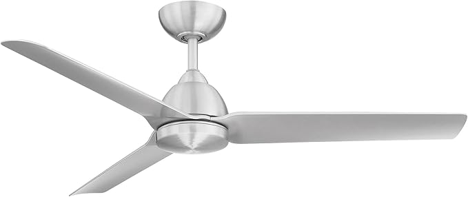 WAC Smart Fans Mocha Indoor and Outdoor 3-Blade Smart Home Ceiling Fan 54in Brushed Aluminum with Remote Control works with Alexa and iOS or Android App