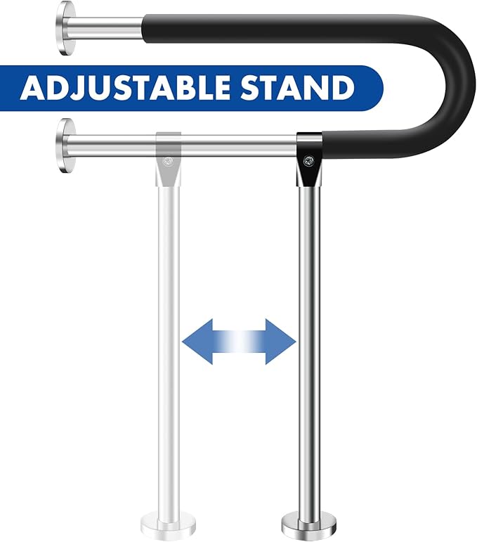 Stainless Steel Handicap Grab Bars Rails 29.5 Inch Toilet Handrails Bathroom Safety Bar Support Rail for Seniors Elderly Disabled Mounted Bath Grips (Stainless Steel, 29.5 Inch)