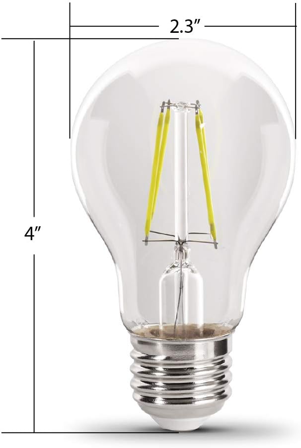 Feit Electric A19/TO/LED Filament 25W Equivalent Dimmable Clear Glass Light Bulb, Orange