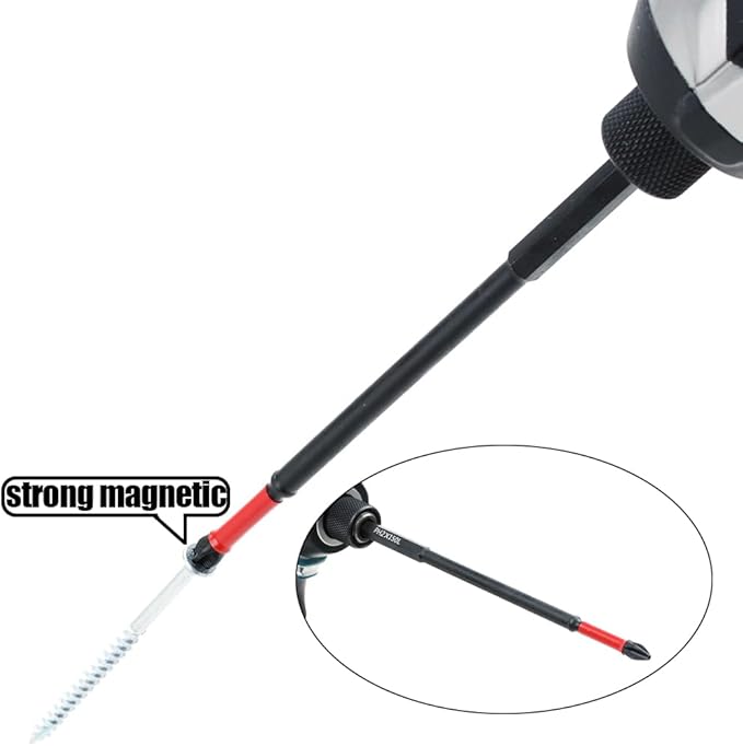 AUTOTOOLHOME 10 Pack Phillips PH2 Magnetic Anti Slip Screwdriver Bit Set 6 inch Length TS2 Anti-Slip Long Drill Bits Impact Driver Bits