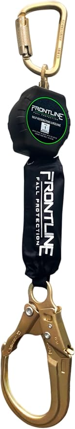 Frontline RPA061R 6' Aramid Web Single Leg SRL with Steel Rebar Hook End | Lightweight, Durable & Compact | Aramid Fiber Webbing Retractable | 310 lbs Capacity | OSHA & ANSI Compliant (3 Pack)