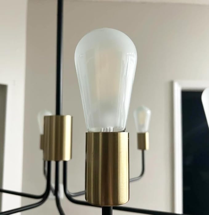 E26 Frosted LED Edison Bulbs, 6W Equivalent 60W, Warm White 2700K,600LM,AC120V, ST58 Dimmable Antique LED Filament Bulbs with 90+ CRI,Pack of 6 (6W=60W Warm White)