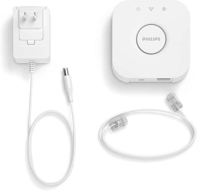 Philips Hue Bridge, Unlock The Full Potential of Hue Bridge System, Multi-Room and Out-of-Home Control, Create Automations and Zones, Smart Lighting Hub, Works with Voice and Matter-Compatible