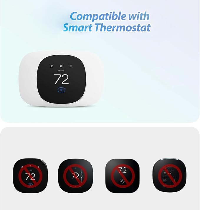 Trim Plate Compatible with ecobee Smart Thermostat Essential, Wall Plate Bracket Cover, Programmable Thermostat Accessory, Practical Kit, Bracket Mount Cover, Stylish Design