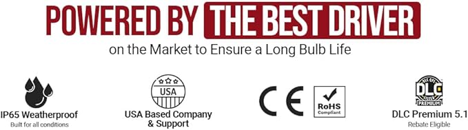 RuggedGrade Aries III 36W LED Corn Bulb | 4,900 Lumens | 5700K Daylight | E26 Standard Base | Dimmable with Built-in 4KV Surge Protection | DLC 5.1 Premium