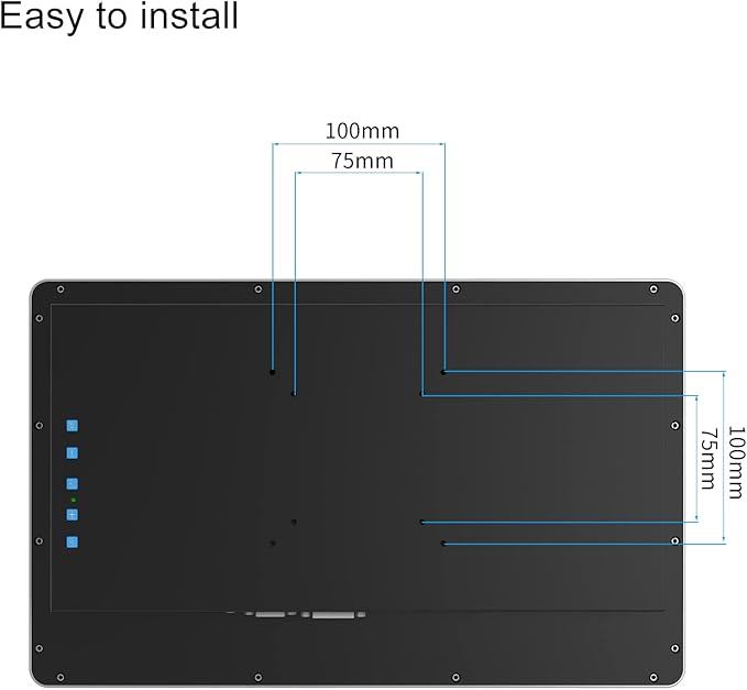 GreenTouch 15.6 Inch Open-Frame Touchscreen LCD Monitor - Capacitive PCAP Touch -1920x1080-16:9-Black and Silver Bezel