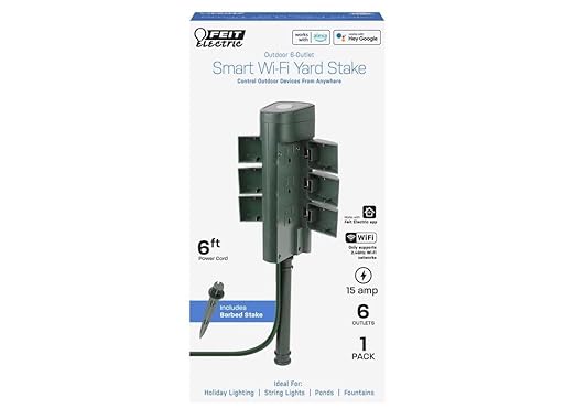 Feit Electric 125V 15A Alexa Google Smart Wifi Yard Stake
