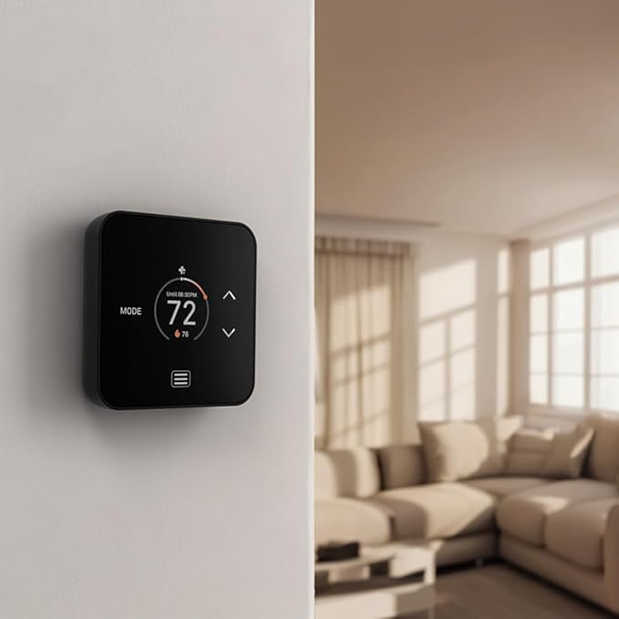 Lux TQ1 Smart Digital Thermostat for Home, Programmable WiFi with Matter Protocol for Temperature Control, DIY Install, C-Wire or Power Bridge Required - Works with Apple Home and Google Home