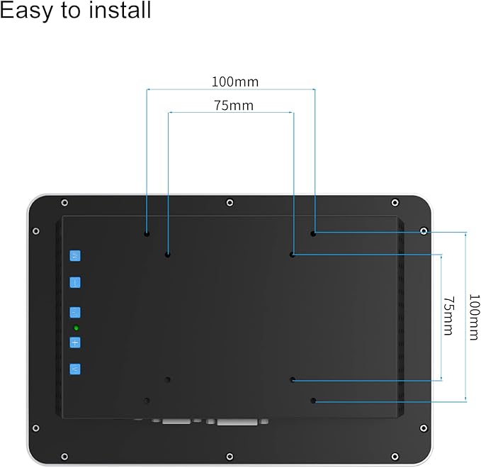 GreenTouch 10.1 Inch Desktop Wall Mountable Multi PCAP Touch Screen Monitor - HDMI/VGA/DVI Input,1280 * 800 Resolution Display