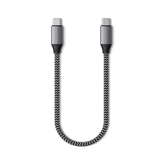 Satechi USB C to USB C Cable, USB4 Cable with 100W Power Delivery, up to 8K at 60Hz, 40Gbps Data Transfer, for MacBook, iPhone 16/15, iPad and More - 10in/25cm
