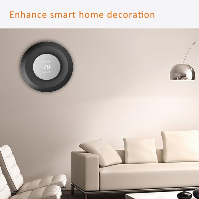 AutoSonic Wall Plate for The Google Nest Thermostat 2020 | Nest Thermostat Trim Kit Accessory | Easy Installation | Black